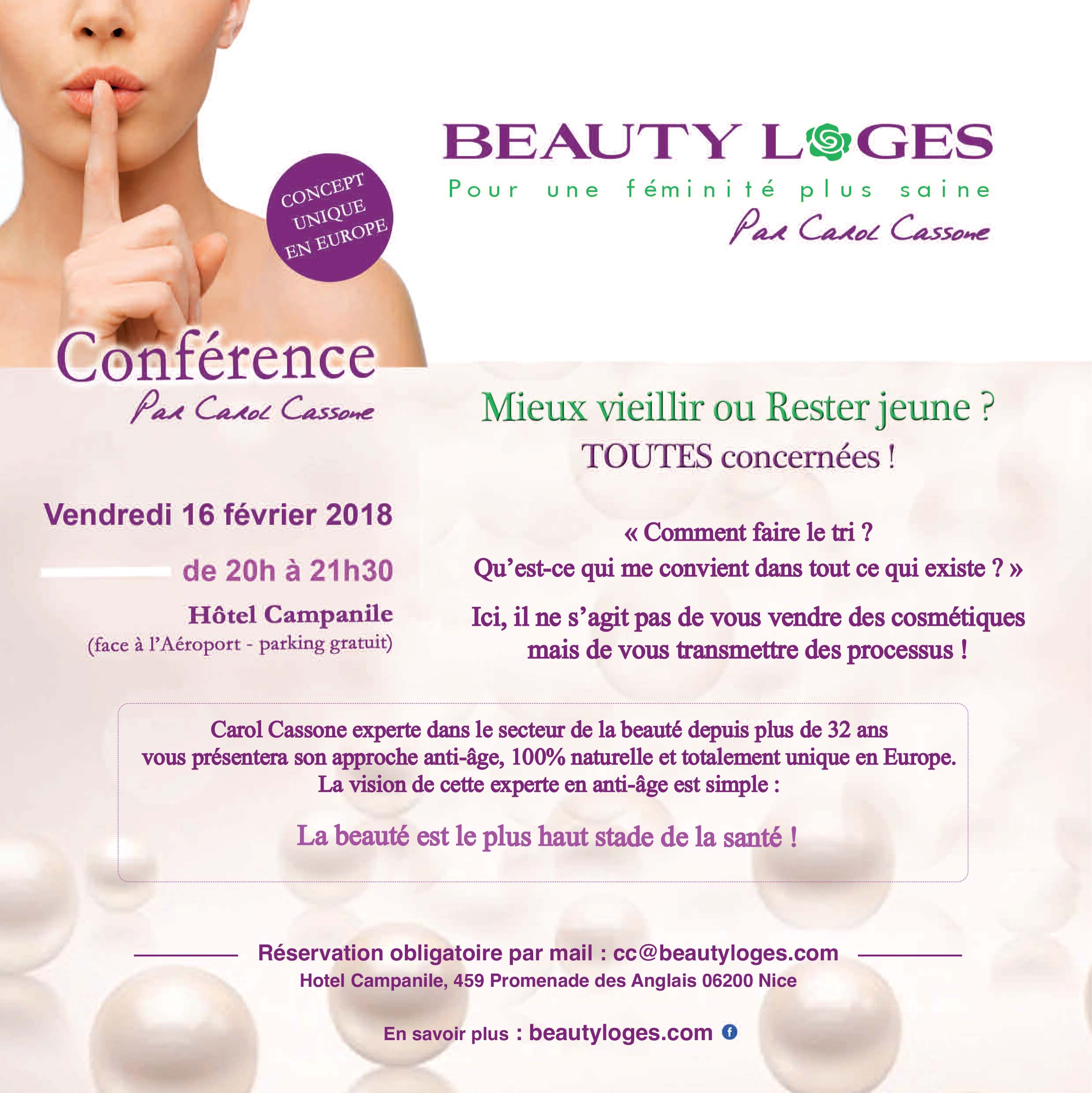 Conference MIEUX VIEILLIR OU RESTER JEUNE Nice 16 février 2018